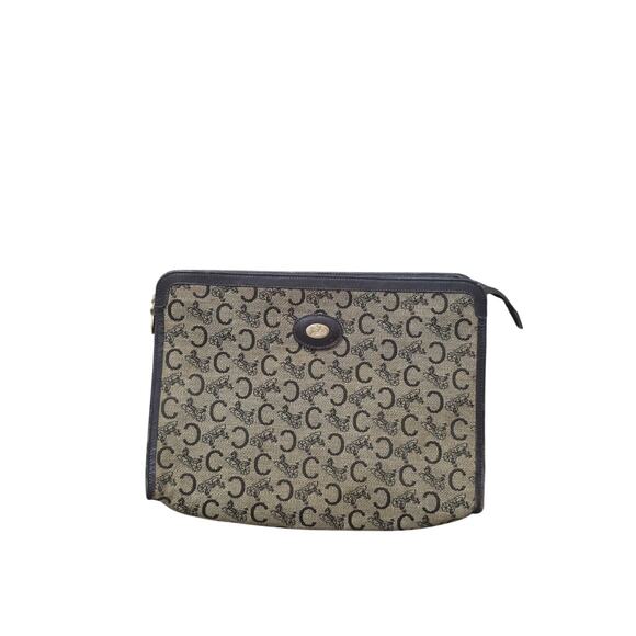 Celine Handbags - Vintage Celine Clutch Featuring the Iconic "C" Macadam Horse & Carriage